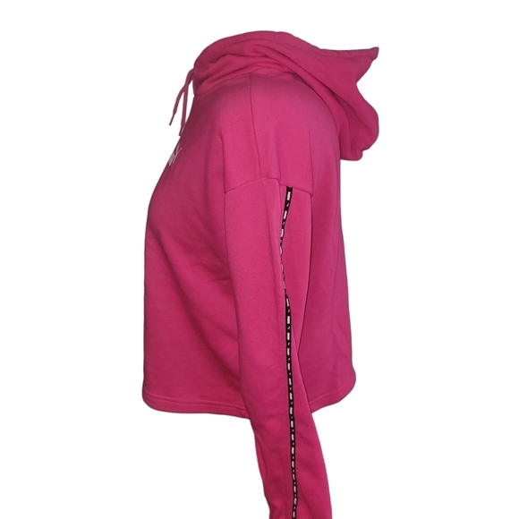 Puma Cropped Pullover Hoodie in Hot Pink S - Picture 5 of 7
